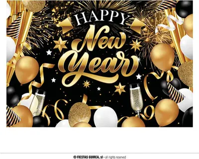 Obrázek produktu pro Banner - plachta Happy New Year - Silvestr - 220 x 150 cm