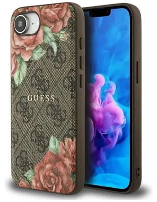 Produktbild von Guess 4G Blumen MagSafe Etui für iPhone 16e Braun