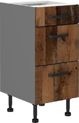 Produktbild von Kuchynská skrinka so zásuvkami PENKA - šírka 40 cm, starý štýl / antracit