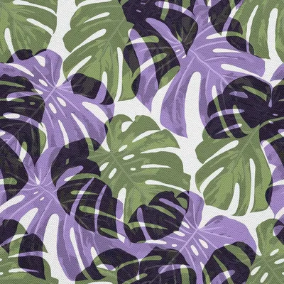 Immagine prodotto di OUTDOOR DECOSTOFFS OXFORD - Motivo foglie verdi e viola I DX536