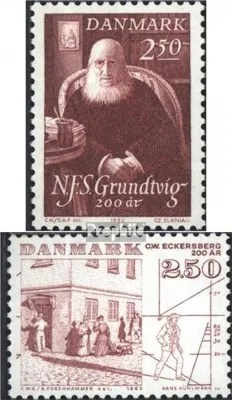 Produktbild von Briefmarken Dänemark 1983 Mi 790,791 (kompl.Ausg.) postfrisch N. F. S. Grundtvig