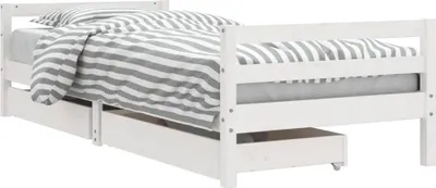 Obrázek produktu pro vidaXL Dětská postýlka se zásuvkami bílá 80x200 cm Masivní borovicové dřevo