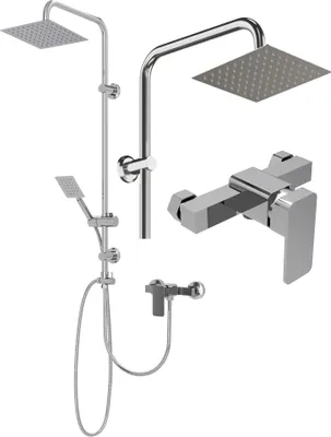 Produktbild von Granitan | Duschset TOBA - Chrom - Hochwertige Materialien - Mit Regenbrause und Mischbatterie