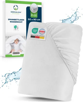 Obrázok produktu pre Inkontinenčné prestieradlo Sensalou nepremokavé prestieradlo biele - 50x90 cm - 2 sady