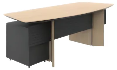 Produktbild von Moderner Bürotisch Schwarz Brauner Schreibtisch Holzmöbel Arbeitsumgebung