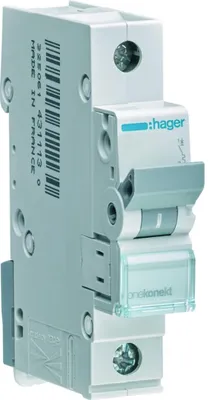 Immagine prodotto di Interruttore miniaturizzato 1 polo 6kA caratteristica B 16A 1 modulo Hager MBN116