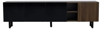 Immagine prodotto di Mobile TV a basso profilo - Modello GL2501S - Dimensioni 180 x 38 x 50 cm - 4 ante - Pannello per TV - MDF - Design moderno - Intagli in legno effetto vintage