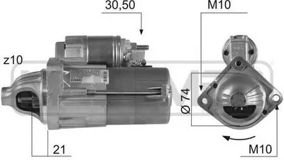 Produktbild von ERA 220443A Starter Anlasser 1,6kW für BMW 3 Limousine (E46) 12V