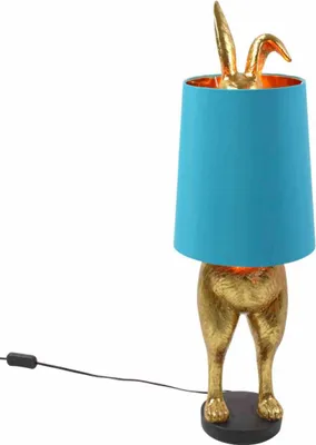 Produktbild von Werner Voß Tischleuchte Hiding Bunny Gold Türkis, Tischlampe, Polyresin, 74 cm, 50440