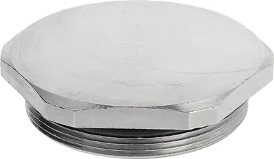 Imagen del producto de Tapón ciego PG42x1,588 MBS-42, hexagonal, con junta tórica, fabricado en latón (CuZn) niquelado, longitud de rosca: 10,0 mm - 1 unidad