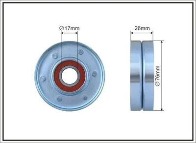 Produktbild von CAFFARO 163-00 Spannrolle Keilrippenriemen 76mm für OPEL Astra H Schrägheck (A04) für VOLVO V70 I (875, 876)
