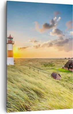 Produktbild von Bild auf Leinwand - Leinwandbild - Einteilig - Leuchtturm Meer - 80x120cm - Wand Bild - Wanddeko - Wandbilder - Leinwanddruck - Kunstdruck - Wanddekoration - Leinwand bilder - Wandbild - PA80x120-3695