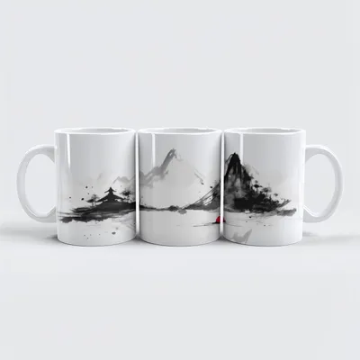 Image de tasse raxxa premium "Möch méditant dans les montagnes"