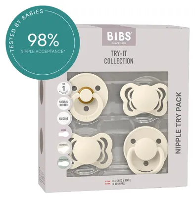 Productafbeelding van Bibs Try-It, klassieke peuterfles, orthodontisch/rond, siliconen, geschikt voor jongens en meisjes