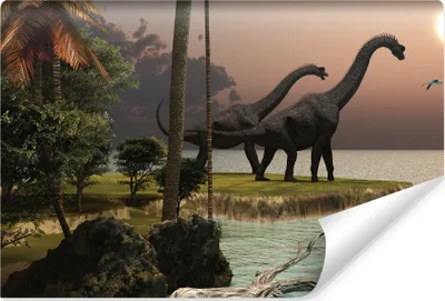 Produktbild von Muralo Vlies Fototapete für Kinderzimmer DINOSAURIER Landschaft 3D Br. 152.5cm x Hö. 104cm