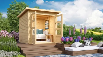 Produktbild von Karibu Gartenhaus Gerätehaus Stockach 2 naturbelassen 186x186x197 cm
