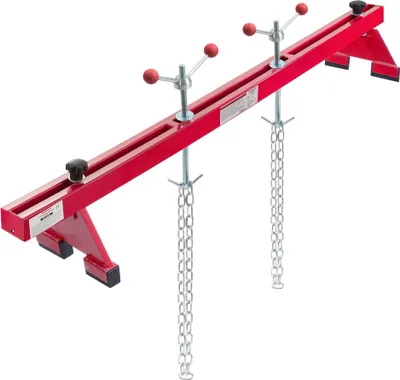 Produktbild von AREBOS Motorbrücke 500kg [730-1480mm] Kotflügeltraverse Motorheber Motorhalter Motor Traverse | Lackierter Stahl | Rot