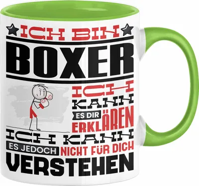 Produktbild von Boxer Geschenk Kaffee-Tasse Geschenkidee für Boxer Ich Bin Boxer Ich Kann Es Dir Erklären Jedoch Nicht Für Dich Verstehen Spruch Lustig (Grün)