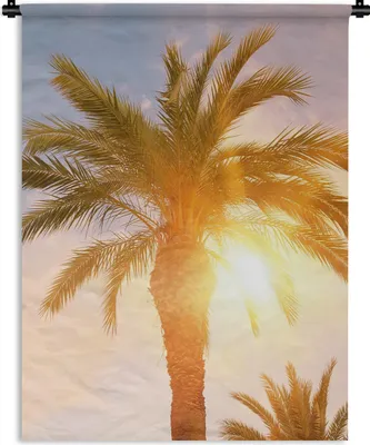 Produktbild von MuchoWow® Wandteppich Wandbehang Palme - Sommer - Sonne - Tropisch 60x80 cm Tapisserie Dekoration Wandtuch - Decke - Wandtücher - Wohne