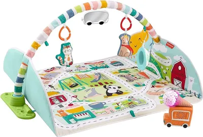 Image de Tapis de jeu Fisher-Price Jumbo Aventure avec arche de jeu, couverture pour bébé et tapis de jeu