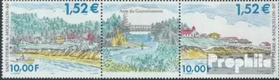 Produktbild von Briefmarken St. Pierre und Miquelon 2001 Mi 836-837 Dreierstreifen (kompl.Ausg.) postfrisch Landschaften