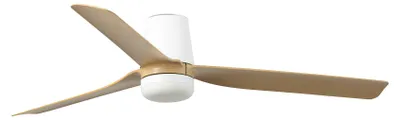 Immagine prodotto di Ventilatore da soffitto a risparmio energetico con luce LED e telecomando Punt Tub Bianco / Acero