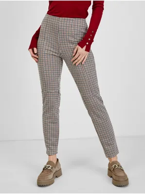 Produktbild von Beige karierte Damenhose ORSAY