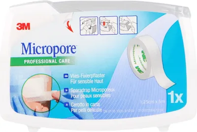 Obrázok produktu pre MICROPORE 1.25CMX5M ROLLER PLASTER, 1 ks omietky