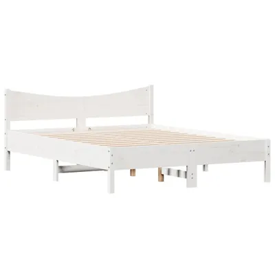 Produktbild von Massivholzbett ohne Matratze Weiß 150x200 cm Kiefernholz