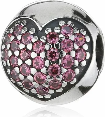Image de Pandora Clip 'Pavé Herz lachs' 791053CZS