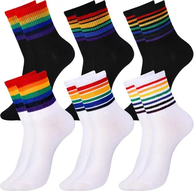 Immagine prodotto di 6 paia di calze Pride da donna - Amore arcobaleno colorato per i vostri piedi | Comode, eleganti e piene di orgoglio (taglia 37-41) regalo ideale
