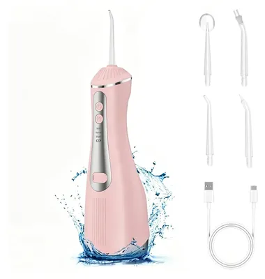 Produktbild von Kabellose Wasserflosser Munddusche IPX7, 3 Modi, 240ml tragbar, Zahnreiniger für Zuhause & Reisen, wiederaufladbar, sanfte Reinigung