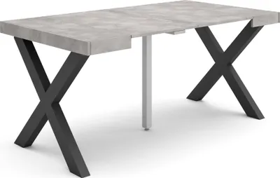Produktbild von Ausziehbarertisch, 160x90x73cm, Für 8 Gäste, Massivholz Beine, Zementgrau