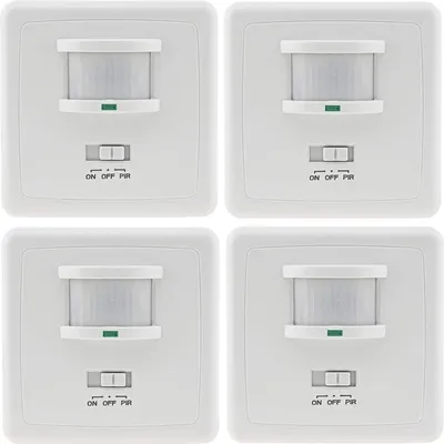 Produktbild von ChiliTec Bewegungsmelder 160° Erfassung Unterputz Einbau 9m Reichweite LED Geeignet 3-Draht Infrarot Sensor UP Montage I Parallel-Schaltung I Weiß, 4 Stück