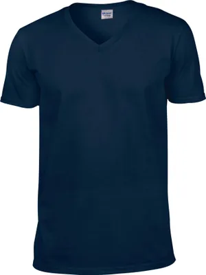 Image de Gildan - T-shirt « Softstyle » à col en V pour hommes/femmes, unie FK1773 (XL) (bleu marine)