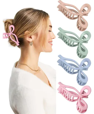 Immagine prodotto di Fascette per capelli a forma di fiocco, 4 pezzi, 11 cm, rosa, azzurro chiaro, marrone chiaro, verde chiaro