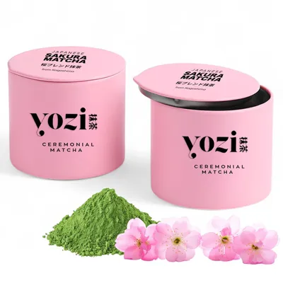 Produktbild von Yozi Sakura Matcha Pulver 30g – Premium Ceremonial Grade aus Japan – Mit echten Kirschblüten & Pestizidfrei