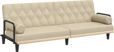 Produktbild von Schlafsofa mit Armlehnen Creme Stoff