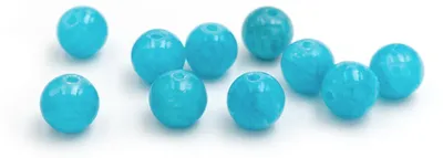 Produktbild von Vintageparts Perlen aus Jade türkis gefärbt 8 mm, 10 Stück