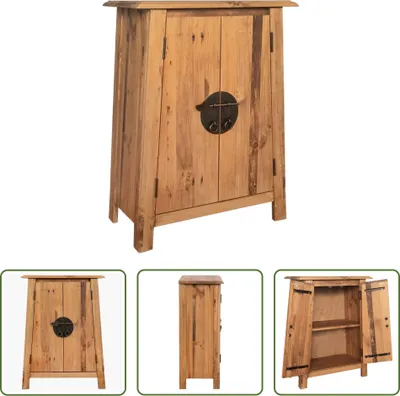 Immagine prodotto di The Living Store Mobile laterale da bagno in pino massiccio 59x32x80 cm