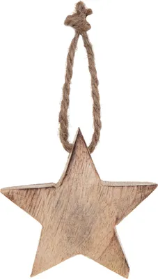 Produktbild von Stern-Hängedekoration aus Holz Weihnachtsdeko braun 5 cm - Einheitsgröße