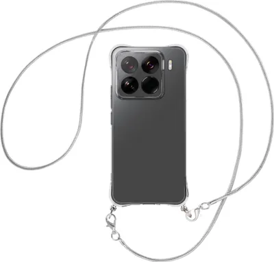 Produktbild von Handykette Backcover-Schutzhülle mit Band (Metall silberfarben) für Xiaomi 15 Pro 5G - silberfarbene Snake-Kette