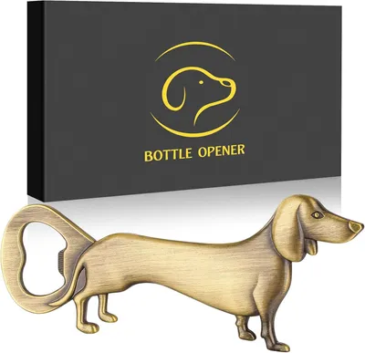 Productafbeelding van Teckel Bierflesopener - Brons met Cadeaubox en Wenskaart - Perfect voor Worsthondenliefhebbers - Ideaal voor Mannen - Vrouwen - Verjaardagen