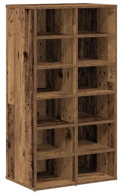Immagine prodotto di vidaXL Portascarpe in legno vecchio 54x34x100,5 cm Materiale a base di legno
