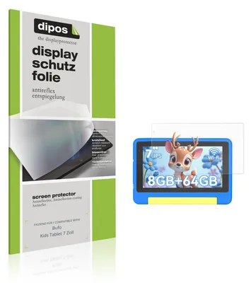 Produktbild von 2x Schutzfolie für Bufo Kids Tablet 7 Zoll matt Displayschutzfolie Folie Display Schutz dipos