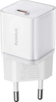 Obrázok produktu pre Baseus P10162504213-00 Sieťová nabíjačka, 30 W, typ C, biela