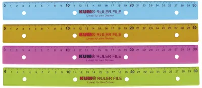 Imagen del producto de KUM 208.20.29. Plástico lineal - 30 cm, con 4 orificios, surtido