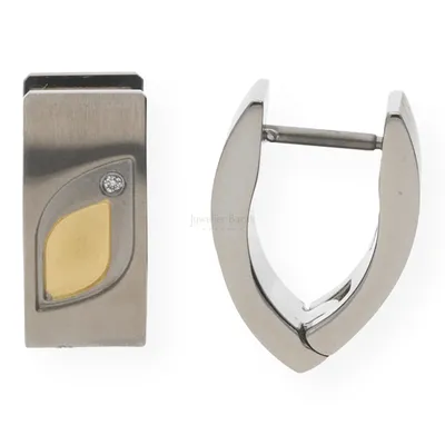 Produktbild von Boccia Damen Creolen aus Titan mit Brillanten in bicolor - 05009-03