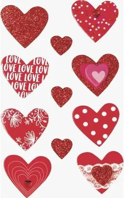 Produktbild von HEYDA 203780706 Stick-On's-Mix Herzen 75 x 165 cm rot/weiss