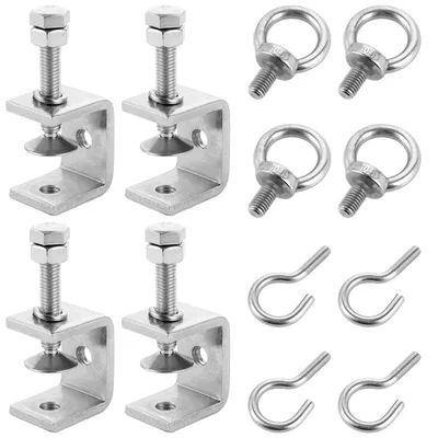 Imagen del producto de 4 abrazaderas tipo "C" de 30 mm, acero inoxidable, abrazaderas potentes para trabajos de carpintería